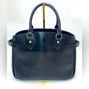 Auth Louis Vuitton Black Epi Leather Passy Tote Bag Preloved Purse Ex++